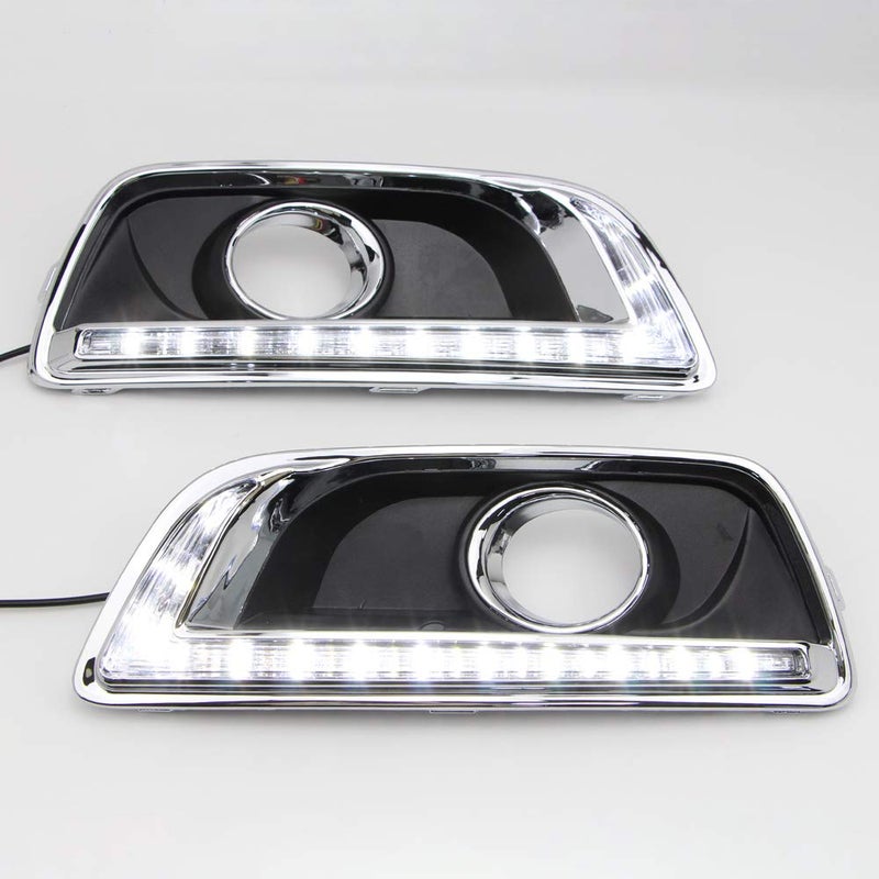 Dreamseek 3 Colors LED DRL Compatible With Chevy Malibu 2013 2014 2015, Malibu Limited 2016 Daytime Running Light Fog Lamp Bezel With Yellow Turn Signal + Blue Night Mode - Image 5